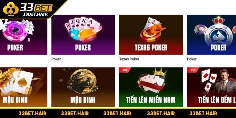 Khám phá sảnh Game Bài 33BET