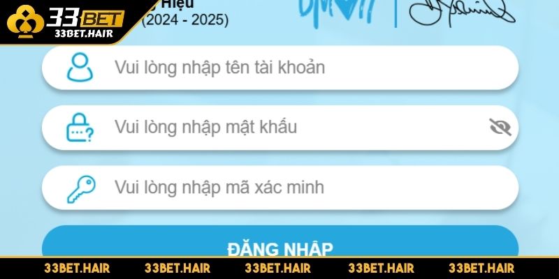 Đăng nhập vào tài khoản 33BET