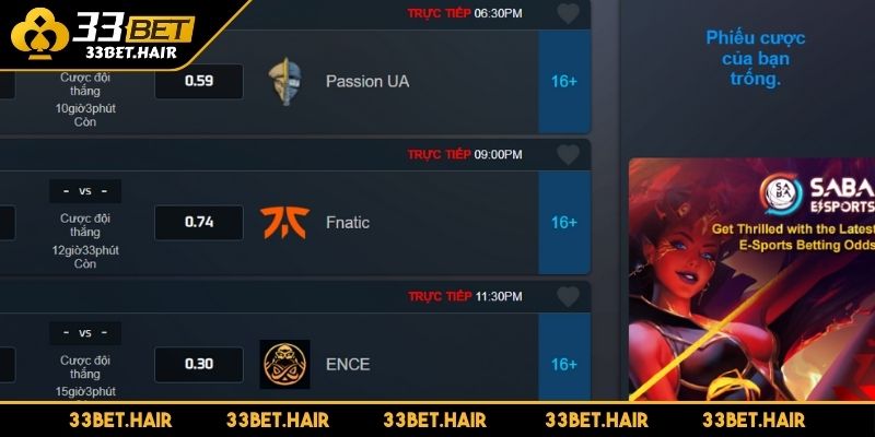 Cách thức đặt kèo Esport 33BET chuẩn xác và hiệu quả